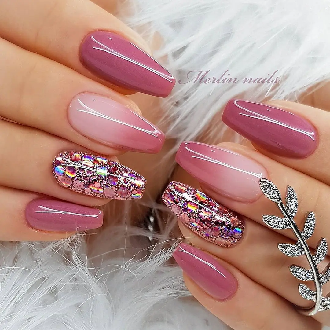 Dusty-Purple-Ombre-Wedding-Nail-Art