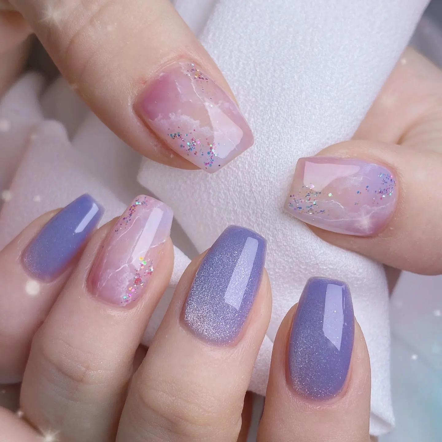 Pale-lilac-pastels-wedding-nail