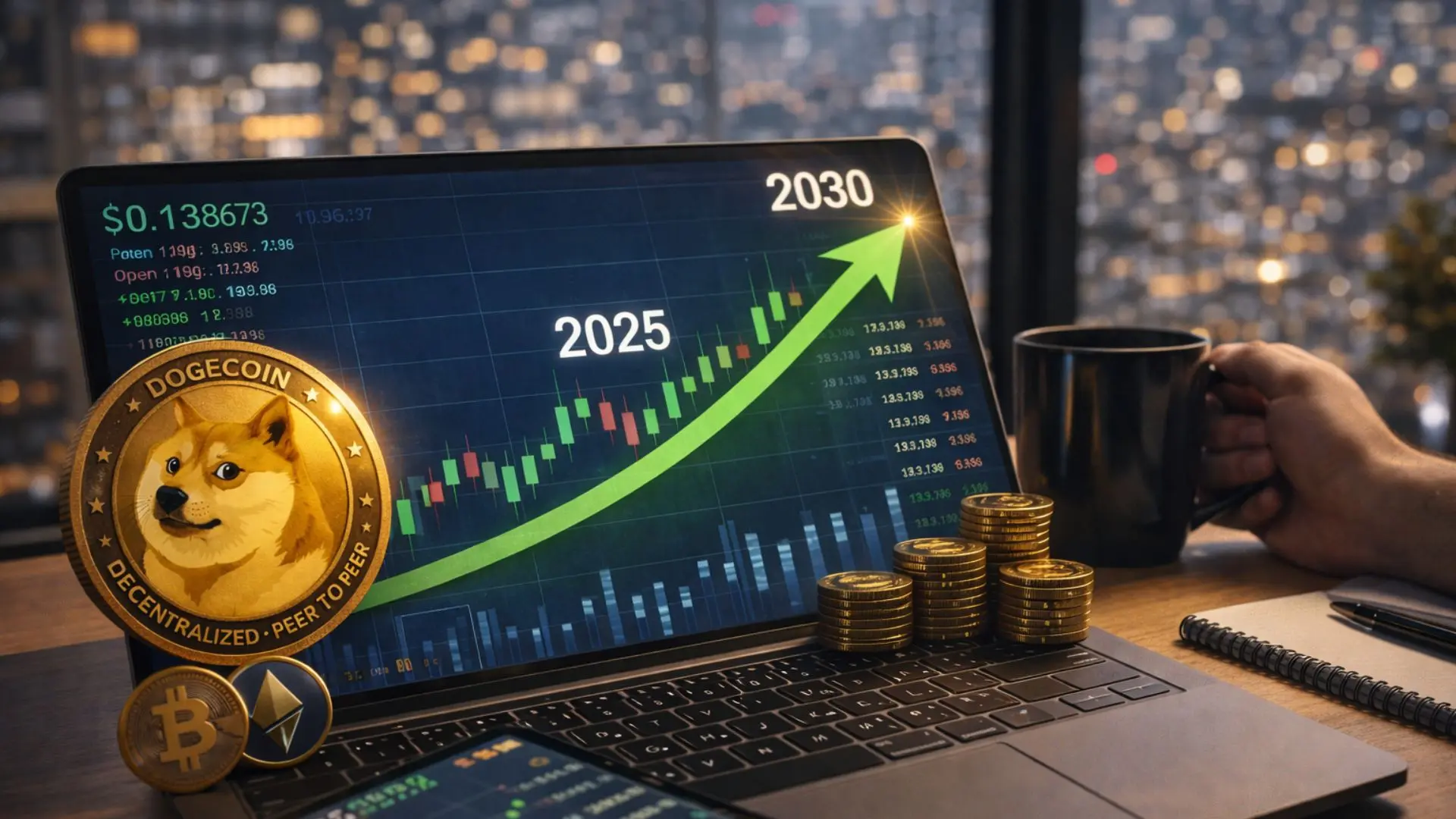 آیا دوج کوین تا سال 2030 رشد می‌کند؟ بررسی عددی، ریسک‌ها و سناریوها