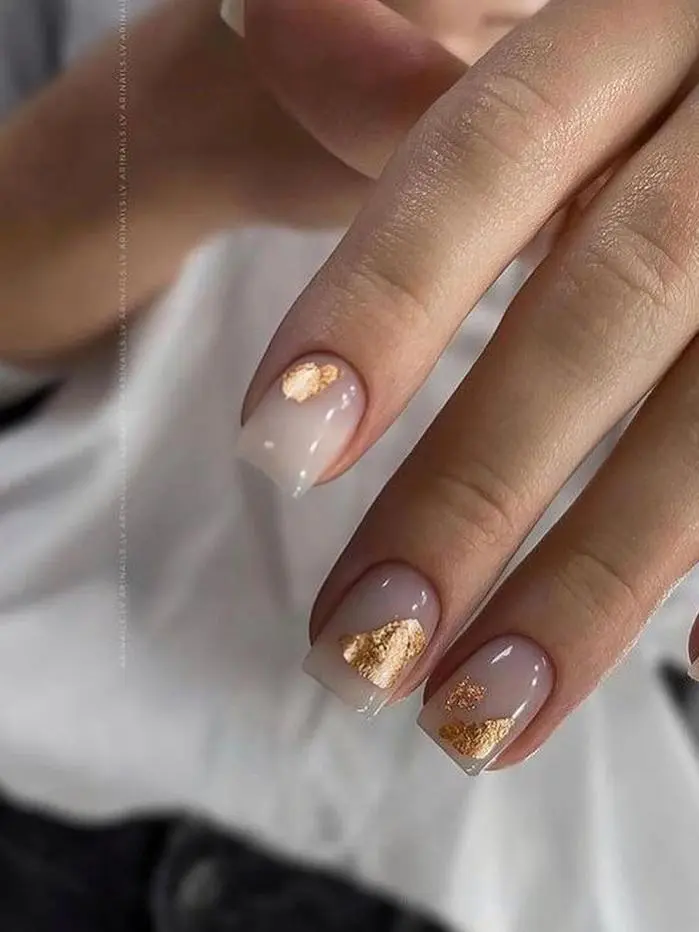 Classy-Wedding-Nail-Nude-nails-with-a-hint-of-sparkle