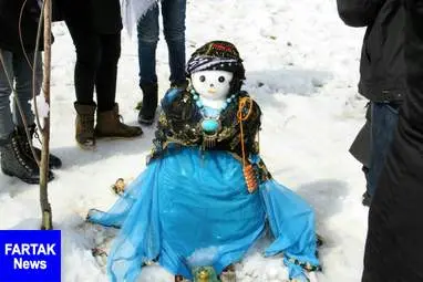 برگزاری جشنواره مجسمه های برفی در کرمانشاه به روایت تصویر
