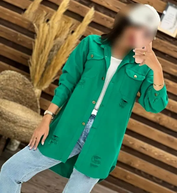 شومیز کتان زاپ دار