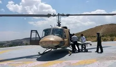 انتقال هوایی دو بیمار حاد قلبی و مغزی از الموت به قزوین