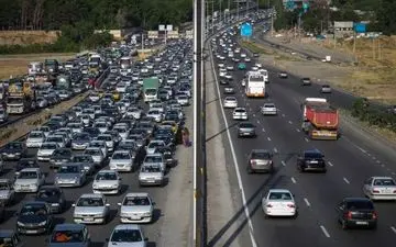 کندی تردد در محور تهران–کرج–قزوین به دلیل ترافیک