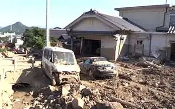 خسارات سیل در ژاپن + فیلم