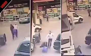 مجازات آنی سارق حین فرار در خیابان! +فیلم 