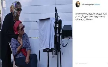 ظاهر متفاوت مریلا زارعی پشت صحنه فیلم جدیدش +عکس