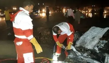 واژگونی تانکر سوخت در آزادراه ساوه به همدان ۲ کشته داشت