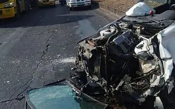 حادثه ای تلخ/پایان مادری در تصادف زنجیره ای!