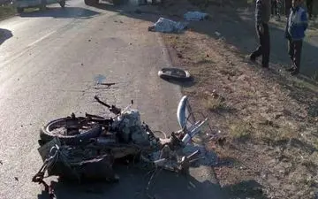 مرگ دلخراش ۲ راکب موتورسیکلت در جاده نیشابور