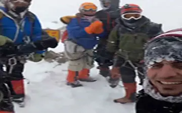 فیلمی از آخرین لحظات عمر کوهنوردان فقید خراسانی پس از صعود به قله