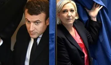 رقابت شانه به شانه ماکرون و لوپن، در  اولین دور انتخابات ریاست جمهوری فرانسه