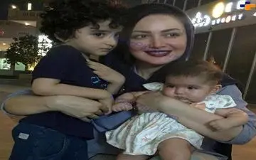 خانم بازیگر و فرزندانش +عکس