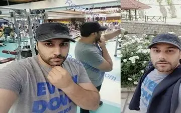 سلفی جالب خواننده مشهور در باشگاه بدنسازی