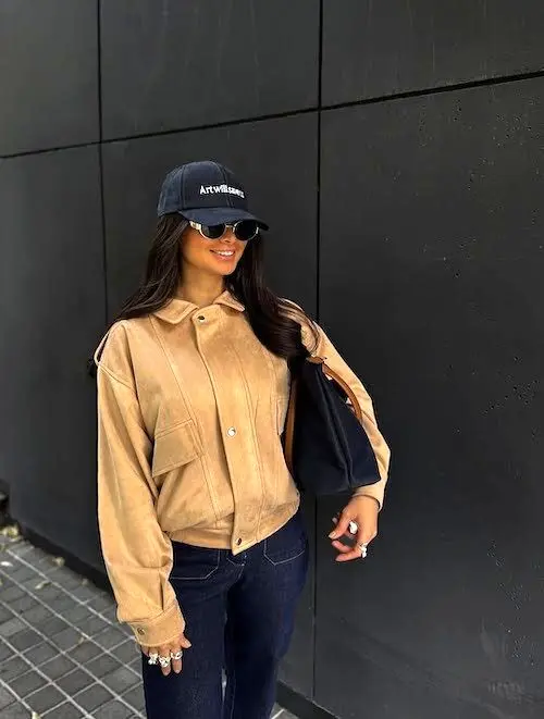 استایل پاییزی با بامبر جکت