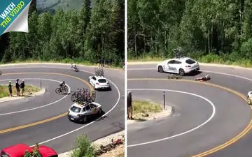 لحظه تصادف شدید دوچرخه سوار با خودروی حمل دوچرخه! +فیلم 