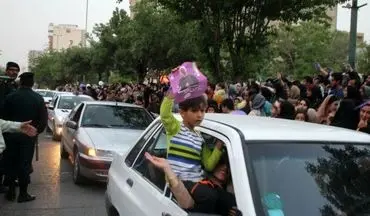 مراسم جشن پیروزی روحانی در ستاد مرکزی کرمانشاه 