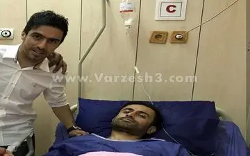  عیادت حیدری از باجناق مصدوم (عکس)