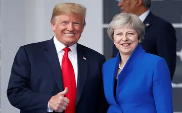  خنده اجباری «می» و ترامپ در حاشیه نشست ناتو