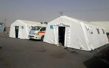 بیمارستان صحرایی ارتش در مرز چذابه خوزستان برپا شد