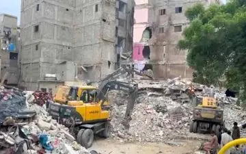 تلفات ریزش ساختمان در کراچی به ۱۶ کشته افزایش یافت
