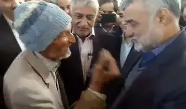 برخورد قابل تامل پیرمرد طبسی با وزیر جهاد کشاورزی +فیلم 