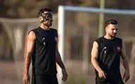 ناجی دفاع پرسپولیس با ماسک مقابل سپاهان