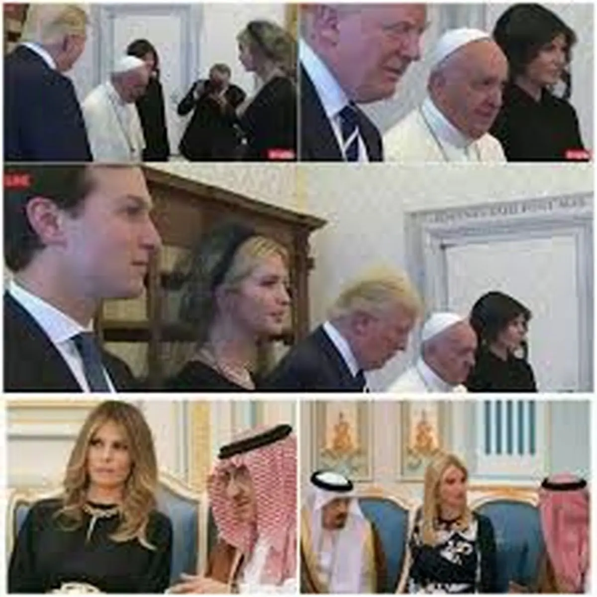 عکس/ پوشش متفاوت دختر و همسر ترامپ در عربستان و دیدار با پاپ