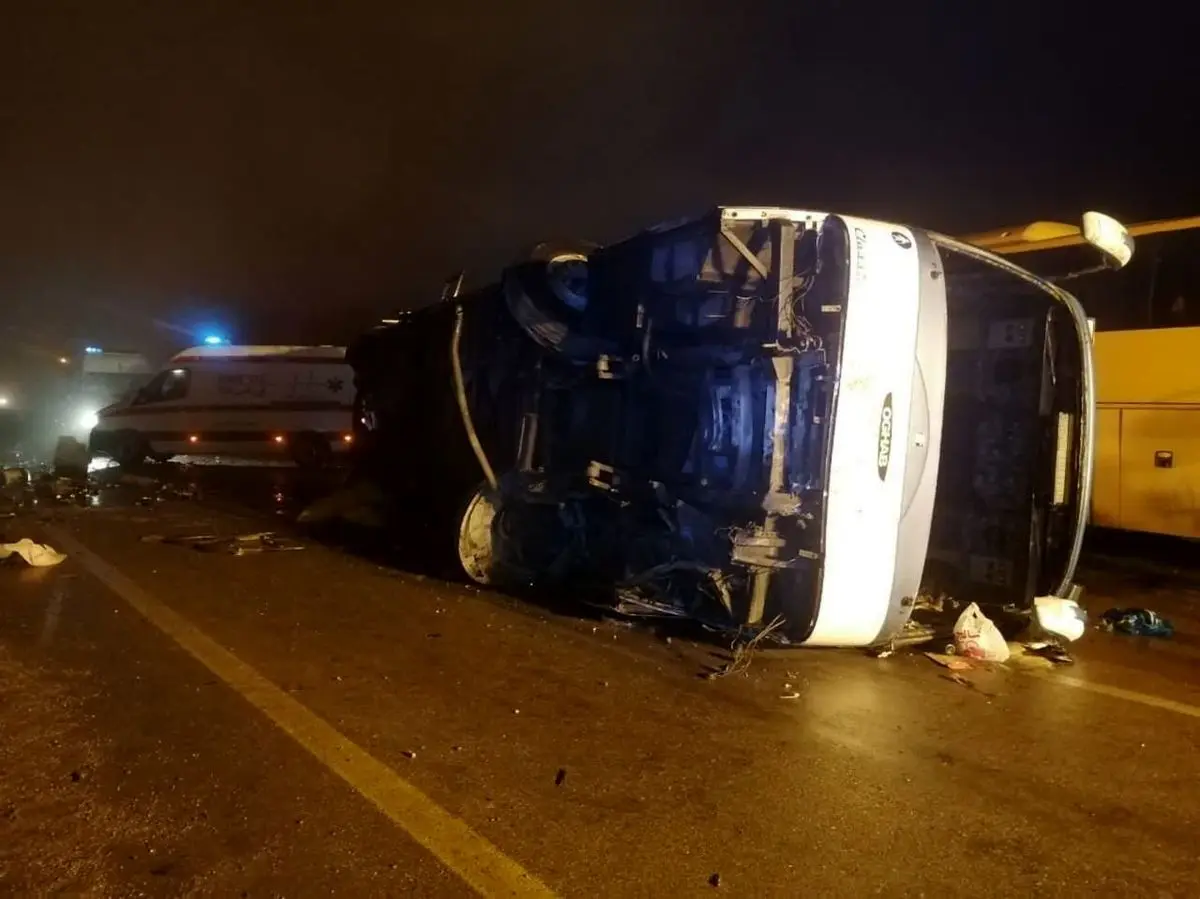 مرگ تلخ 4 مسافر نوروزی در واژگونی اتوبوس 
