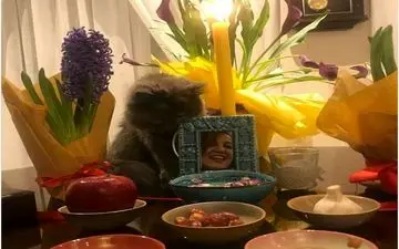 سلفی آینه ای پانته آ بهرام با سفره هفت سین (عکس)