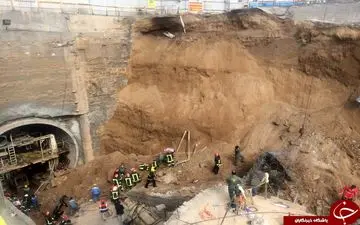 فرو ریختن تونل مترو در قم / یک کشته و سه محبوس شده+ تصاویر 