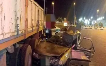 تصادف وحشتناک بامداد امروز در جاده میانه 2 کشته برجای گذاشت