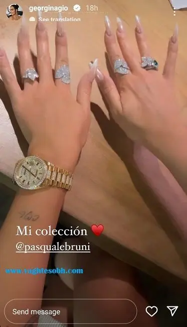 عکس/ خودنمایی پر زرق و برق جورجینا با جواهرات الماس نشان