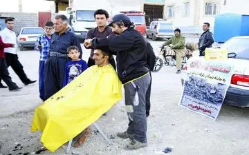 عکس/ آرایشگاه مناطق زلزله‌زده