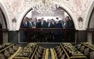 زیارت رئیس جمهور از حرم حضرت بی‌بی هیبت (س) در باکو 