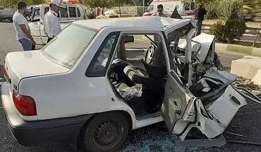مرگ دلخراش راننده پراید در تهران / برخورد با دیوار تونل