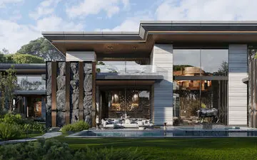 طراحی نما و محوطه ویلا لوکس