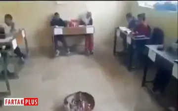 نبود بخاری در کلاس و روشن کردن آتش توسط دانش آموزان + فیلم