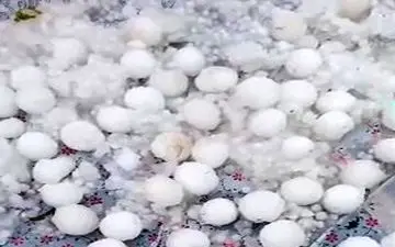 فیلم/ بارش تگرگ‌‌ انداره توپ پینگ ‌پنگ در دورود لرستان