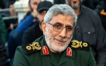 حضور سردار قاآنی در مراسم تشییع شهدای تهران + ویدئو