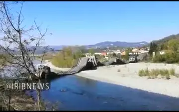 فیلم/ فرو ریختن پل بزرگی در ایتالیا