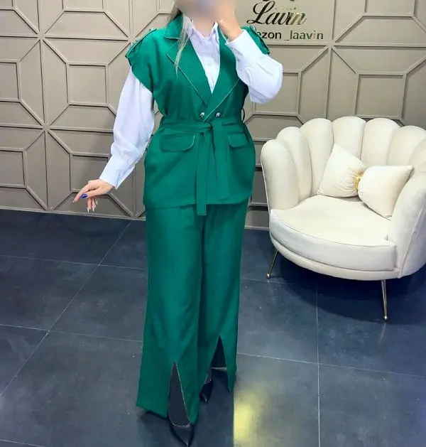 ست شومیز شلوار کتان مجلسی