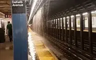 آبشار سیل آسا در ایستگاه متروی نیویورک + فیلم 
