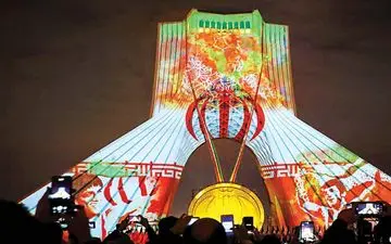  برج آزادی تهران آبی شد