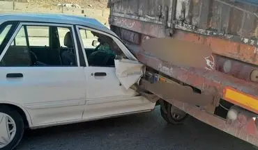  یک فوتی و دو زخمی در پی برخورد پراید با کامیون در کمربندی کرمانشاه