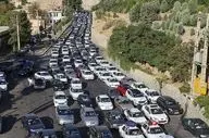 ترافیک نیمه سنگین در جاده چالوس 