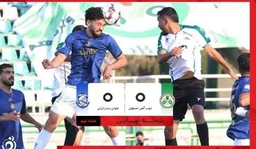 خلاصه بازی ذوب آهن 0 - ملوان 0 + ویدئو
