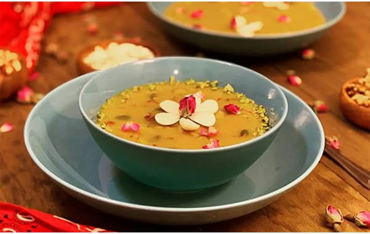 طرز تهیه کاچی زعفرانی تبریزی؛ دسر سنتی خوشعطر و مقوی