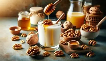 شیر عسل و گردو: ترکیبی خوشمزه و مقوی برای یک شیرینی عالی + آموزش گام به گام