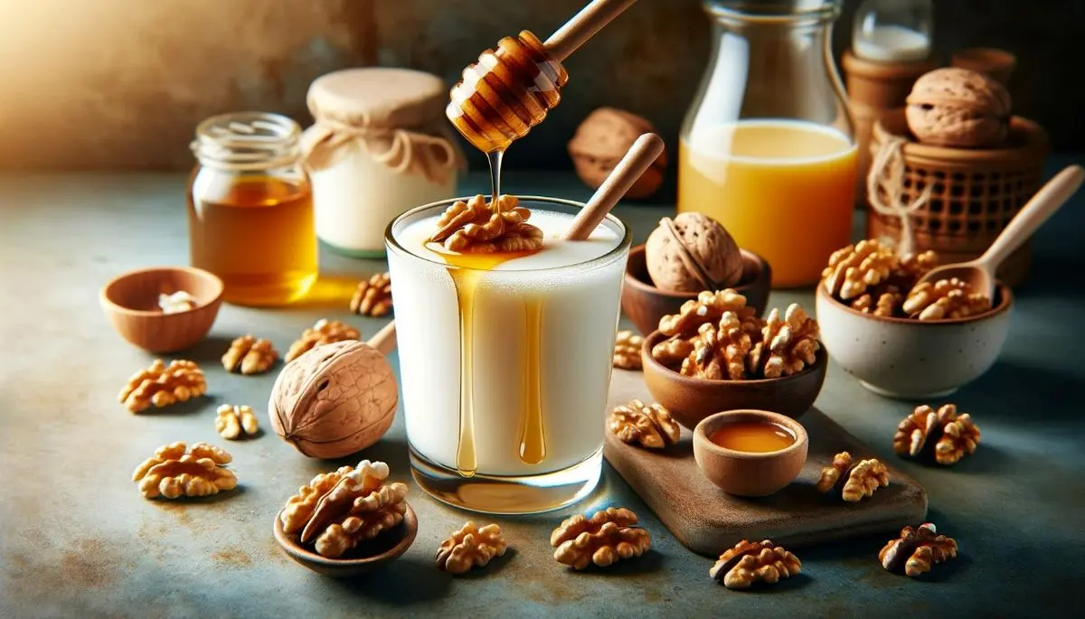 شیر عسل و گردو: ترکیبی خوشمزه و مقوی برای یک شیرینی عالی + آموزش گام به گام